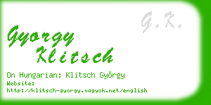 gyorgy klitsch business card